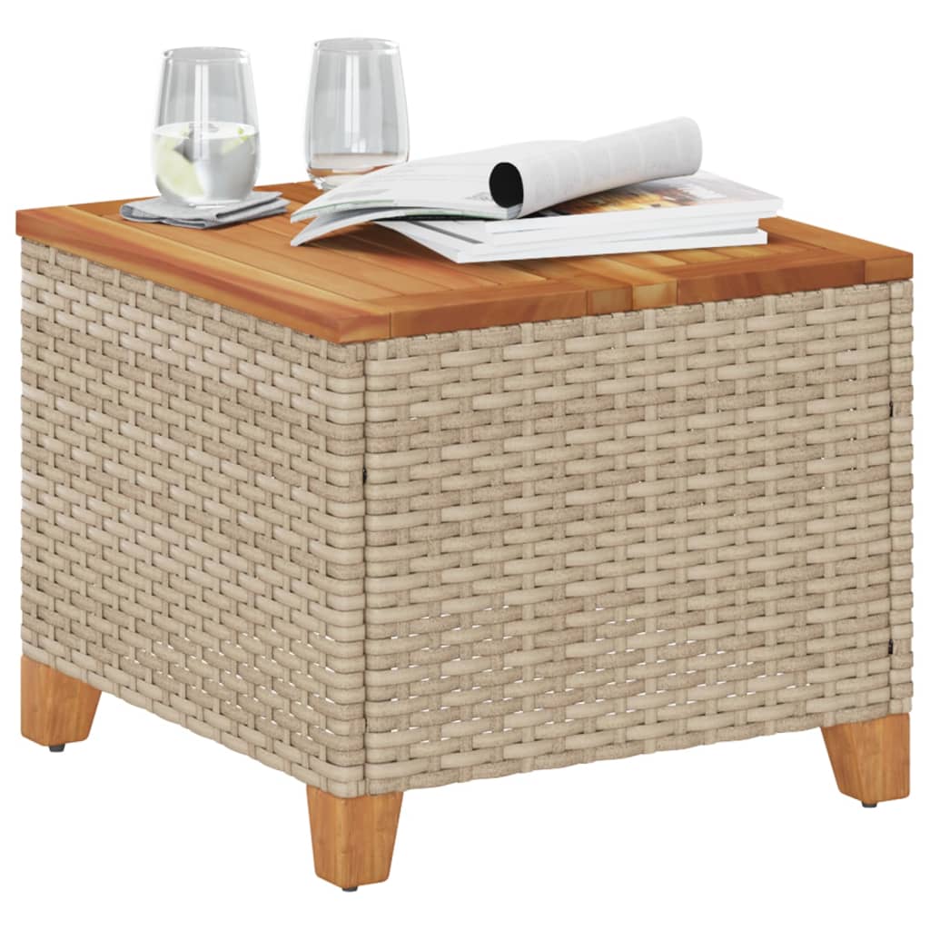 Vrtni stol bež 45 x 45 x 37 cm od poliratana i bagremovog drva