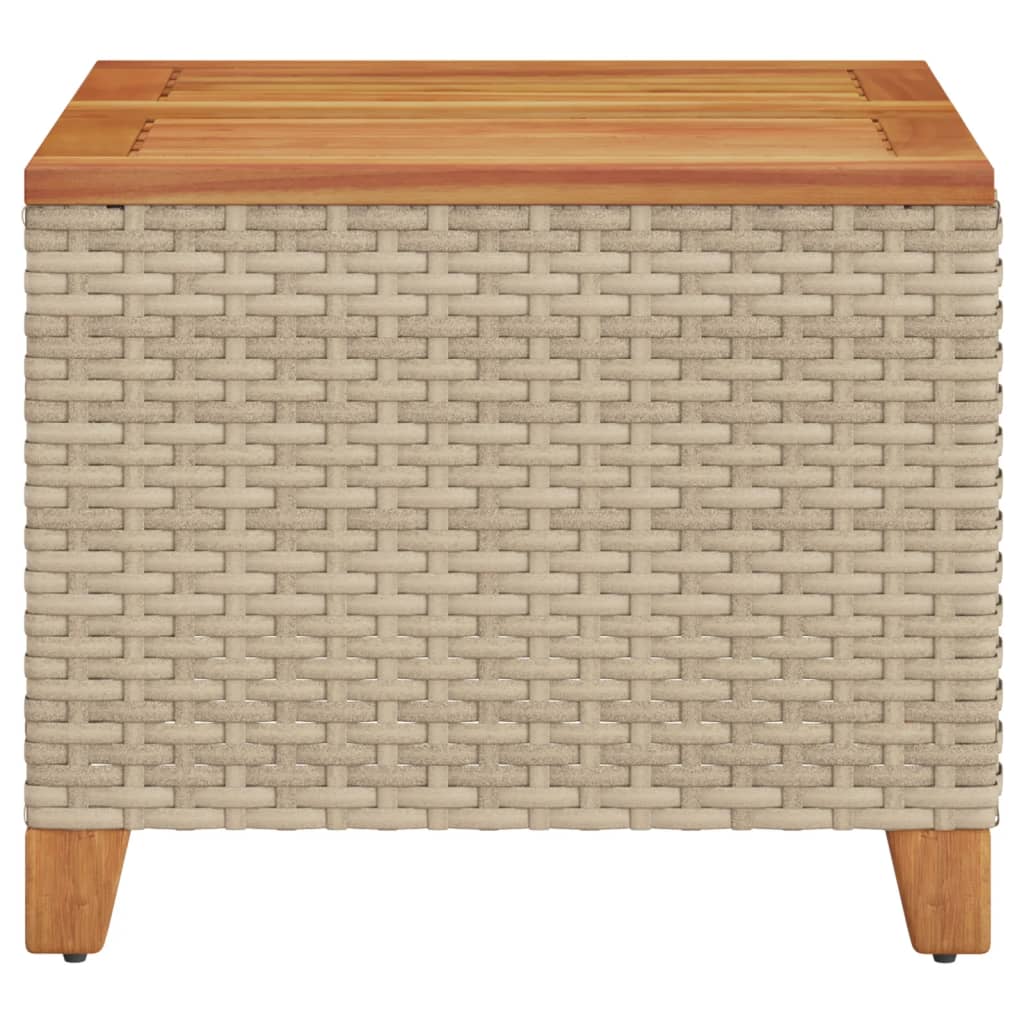 Vrtni stol bež 45 x 45 x 37 cm od poliratana i bagremovog drva