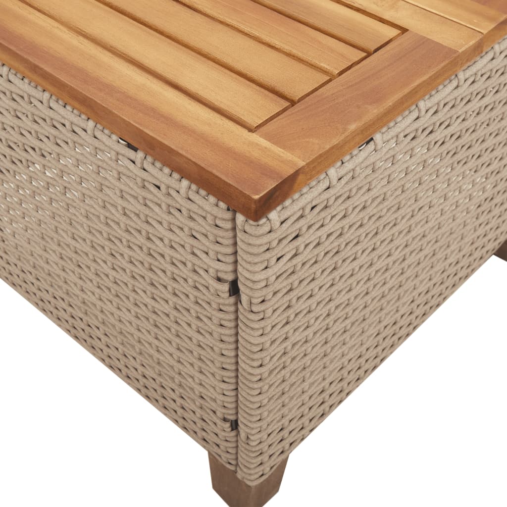 Vrtni stol bež 45 x 45 x 37 cm od poliratana i bagremovog drva