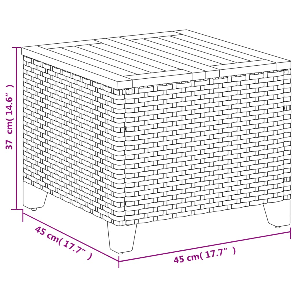 Vrtni stol bež 45 x 45 x 37 cm od poliratana i bagremovog drva