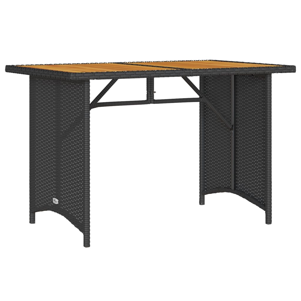Vrtni stol s drvenom pločom crni 110 x 68 x 70 cm od poliratana