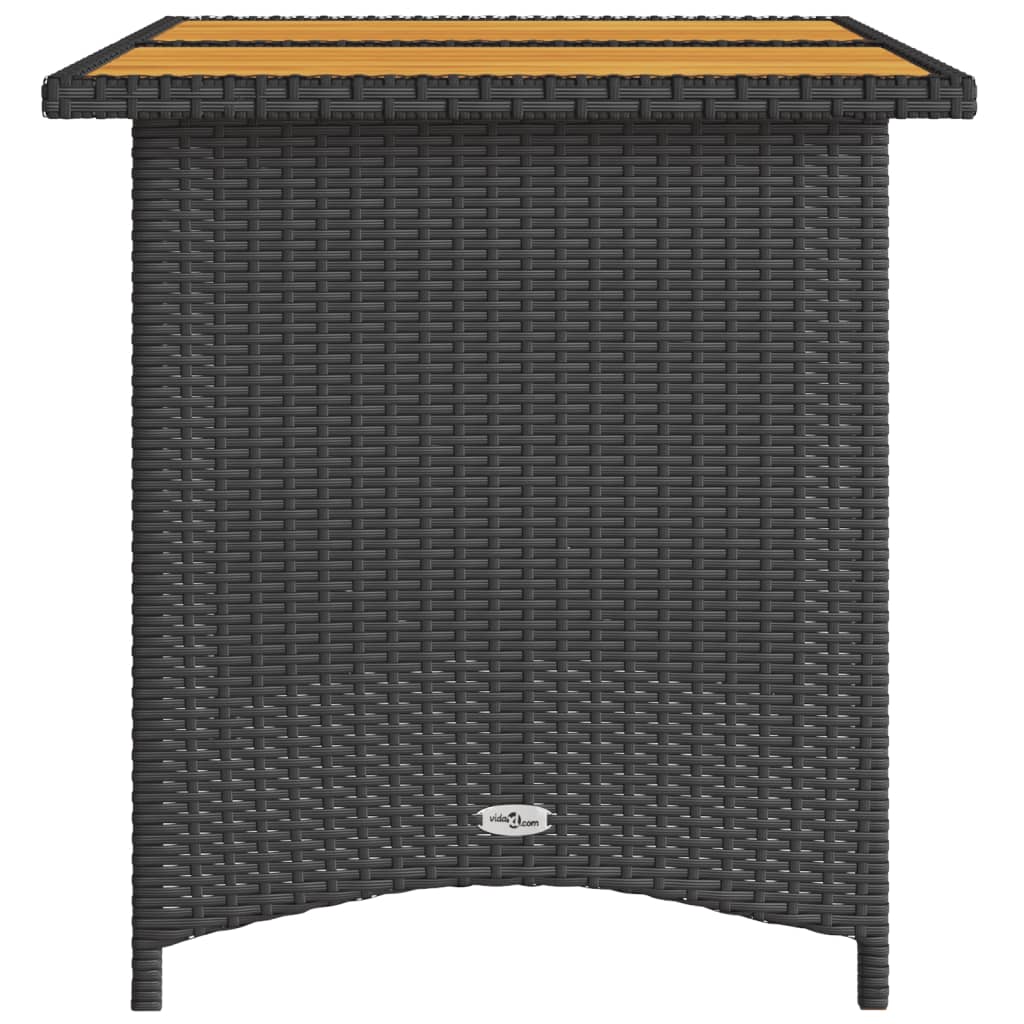 Vrtni stol s drvenom pločom crni 110 x 68 x 70 cm od poliratana