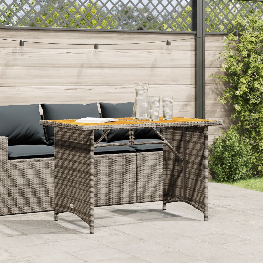 Vrtni stol s drvenom pločom sivi 110 x 68 x 70 cm od poliratana