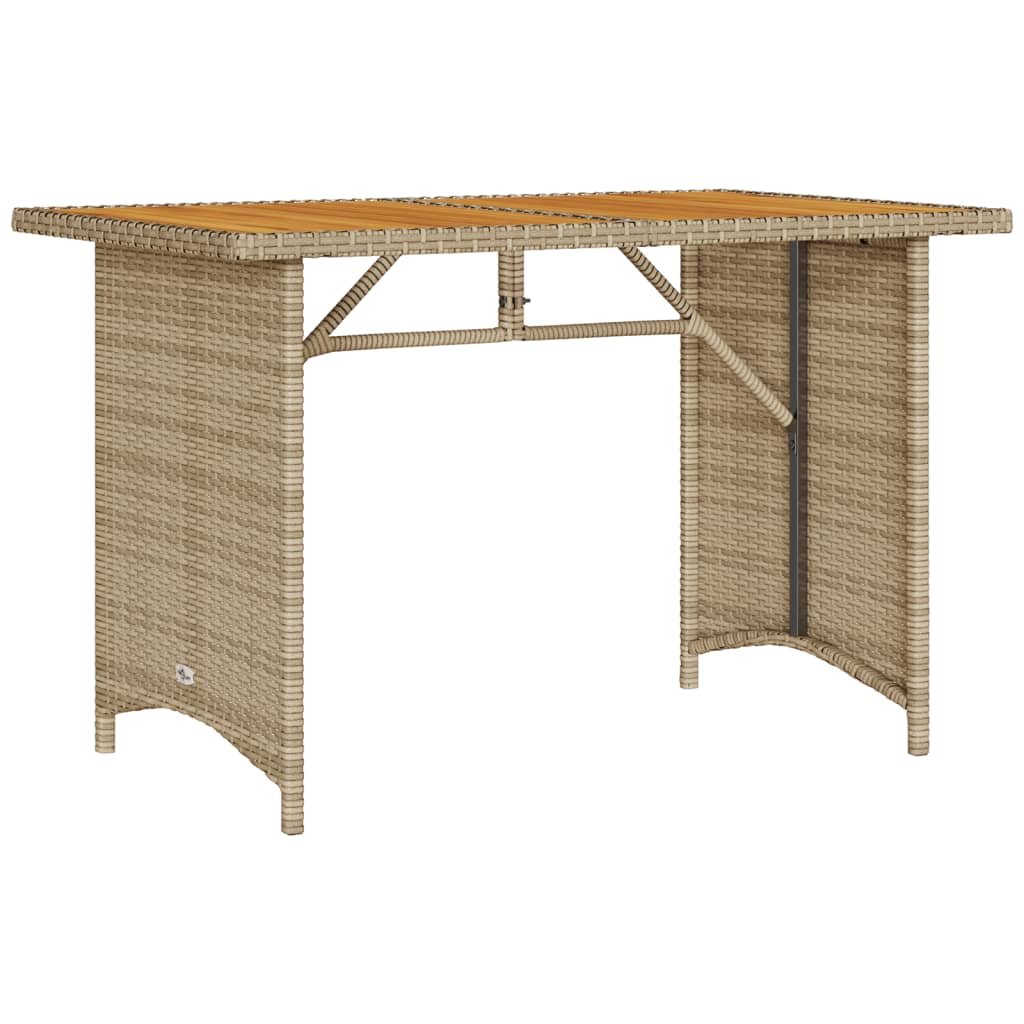 Vrtni stol s drvenom pločom bež 110 x 68 x 70 cm od poliratana