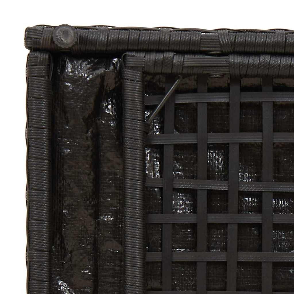 Kutija za jastučiće s pohranom Crna 50 x 50 x 50 cm poliratan