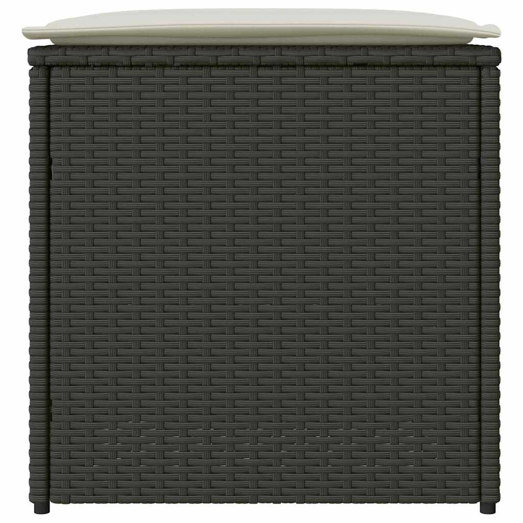 Kutija za jastučiće s pohranom Crna 50 x 50 x 50 cm poliratan
