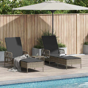 Ležaljka 3 pcs Siva i tamno siva 55 x 200 x 92 cm poliratan