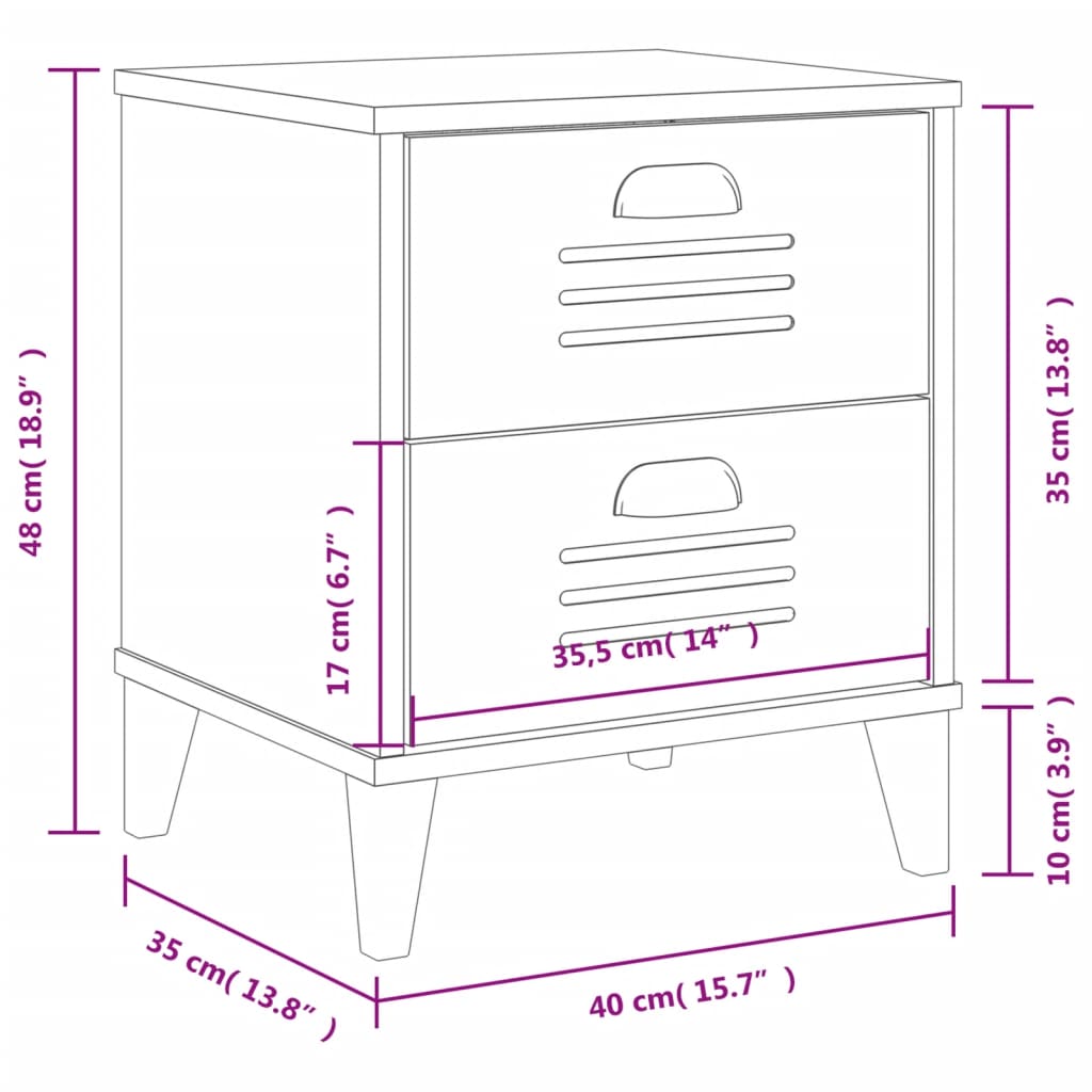 Noćni ormarić VIKEN antracit sivi od konstruiranog drva