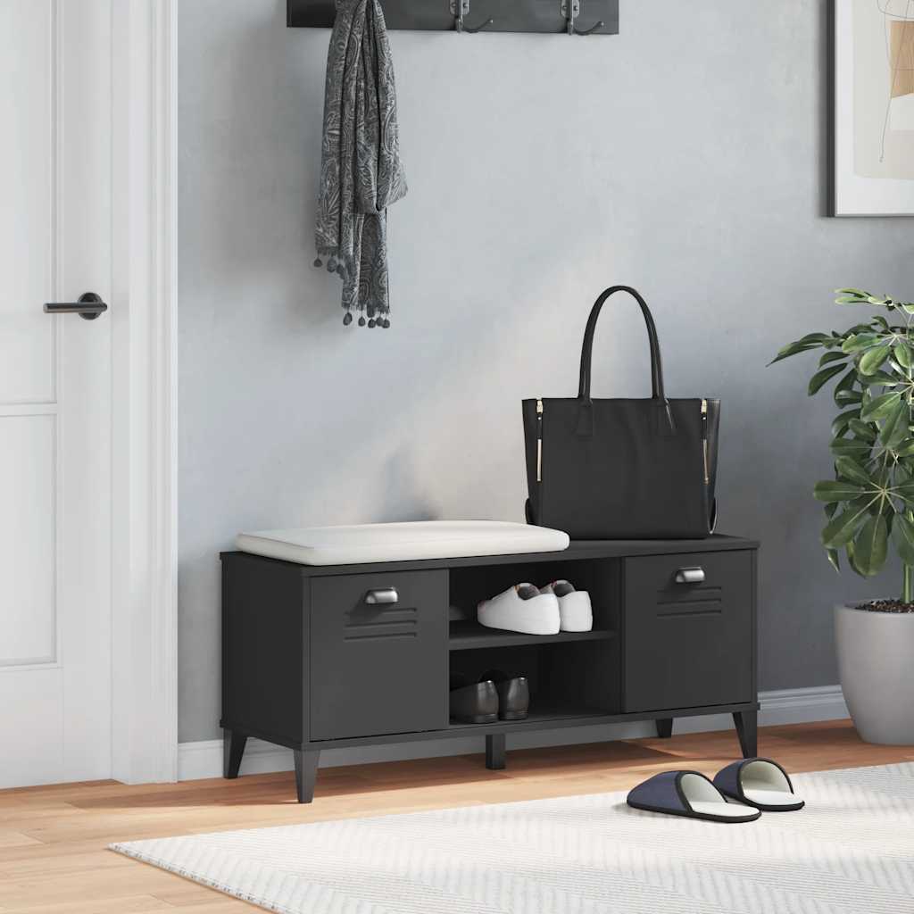 Klupa za cipele VIKEN crna 106 x 35 x 45 cm konstruirano drvo