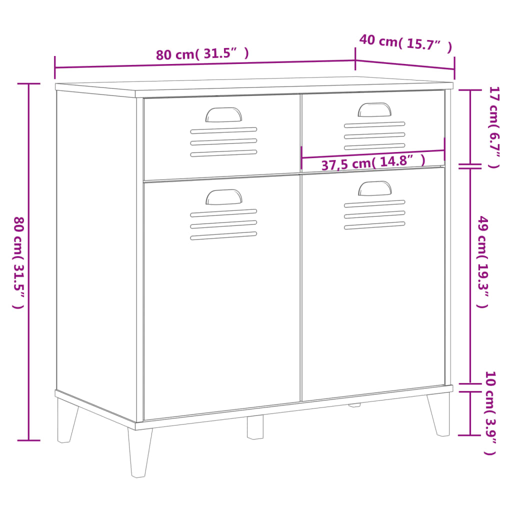 Komoda VIKEN crna 80 x 40 x 80 cm od konstruiranog drva