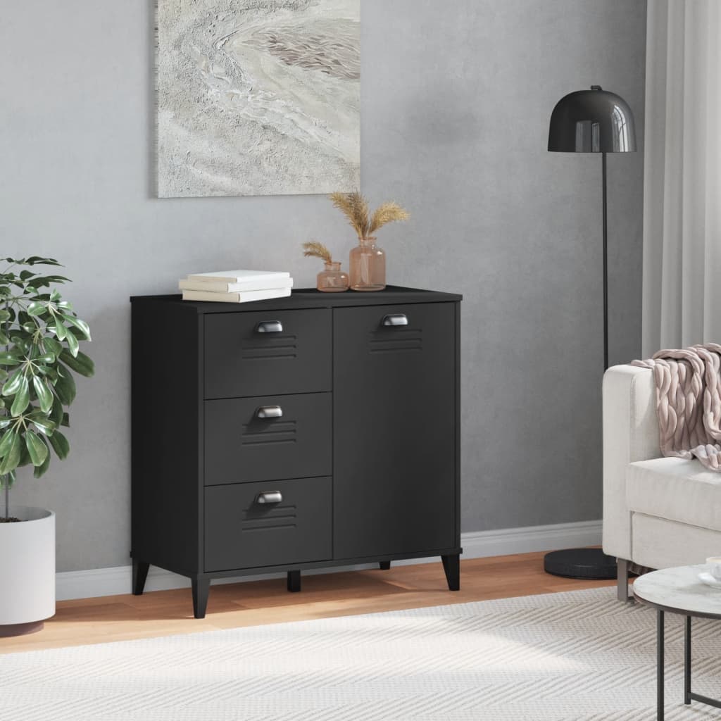 Komoda VIKEN crna 80 x 40 x 80 cm od konstruiranog drva