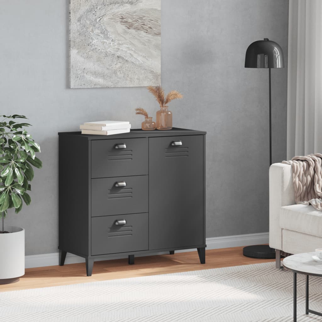 Komoda VIKEN antracit siva 80 x 40 x 80 cm konstruirano drvo