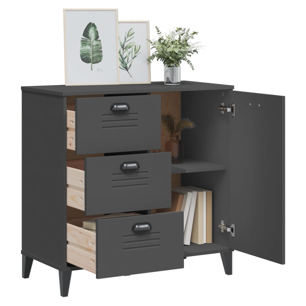 Komoda VIKEN antracit siva 80 x 40 x 80 cm konstruirano drvo
