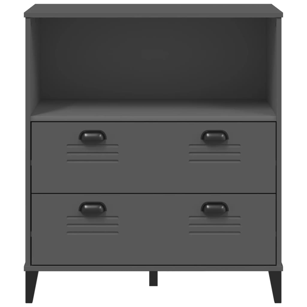 Regal za knjige VIKEN antracit sivi 80 x 40 x 90 cm drveni