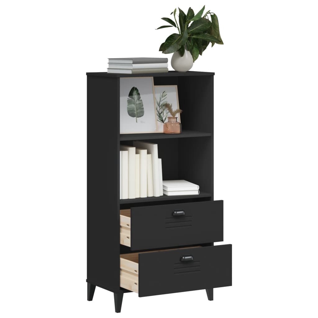 Regal za knjige VIKEN crni 60 x 35 x 123 cm konstruirano drvo