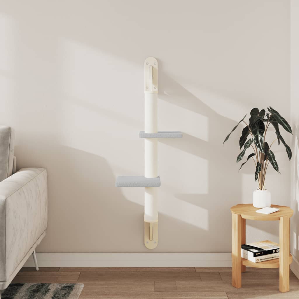 Zidna penjalica za mačke sa stupom za grebanje siva 108 cm