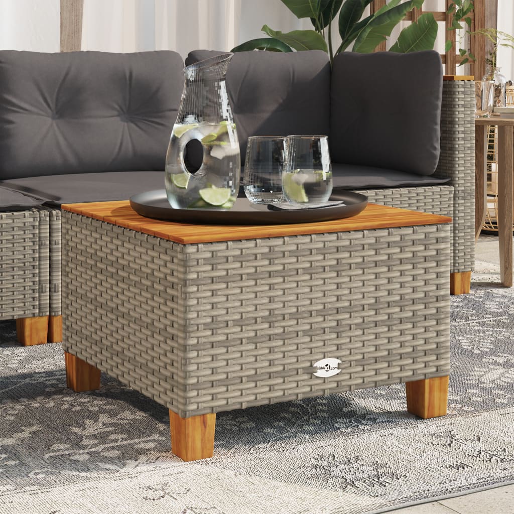 Vrtni stol sivi 55 x 55 x 36 cm od poliratana i bagremovog drva