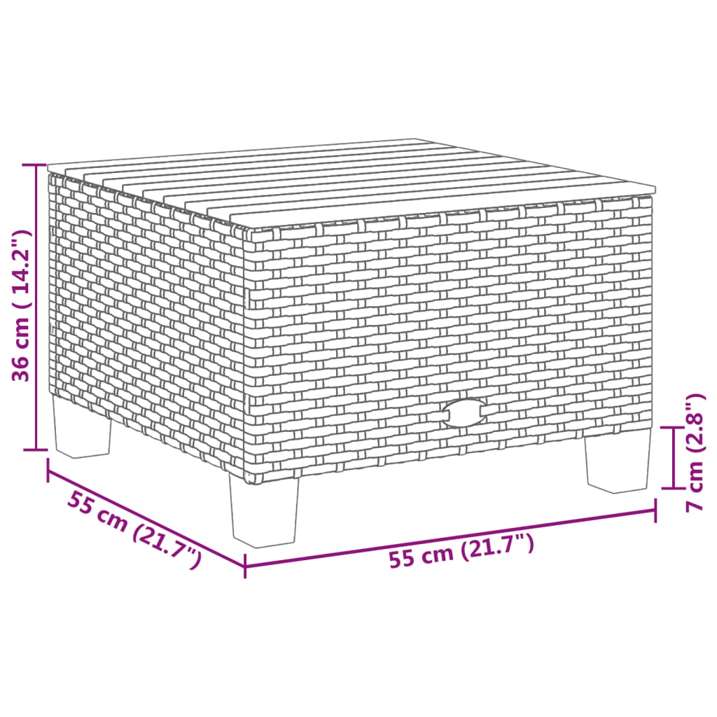 Vrtni stol sivi 55 x 55 x 36 cm od poliratana i bagremovog drva