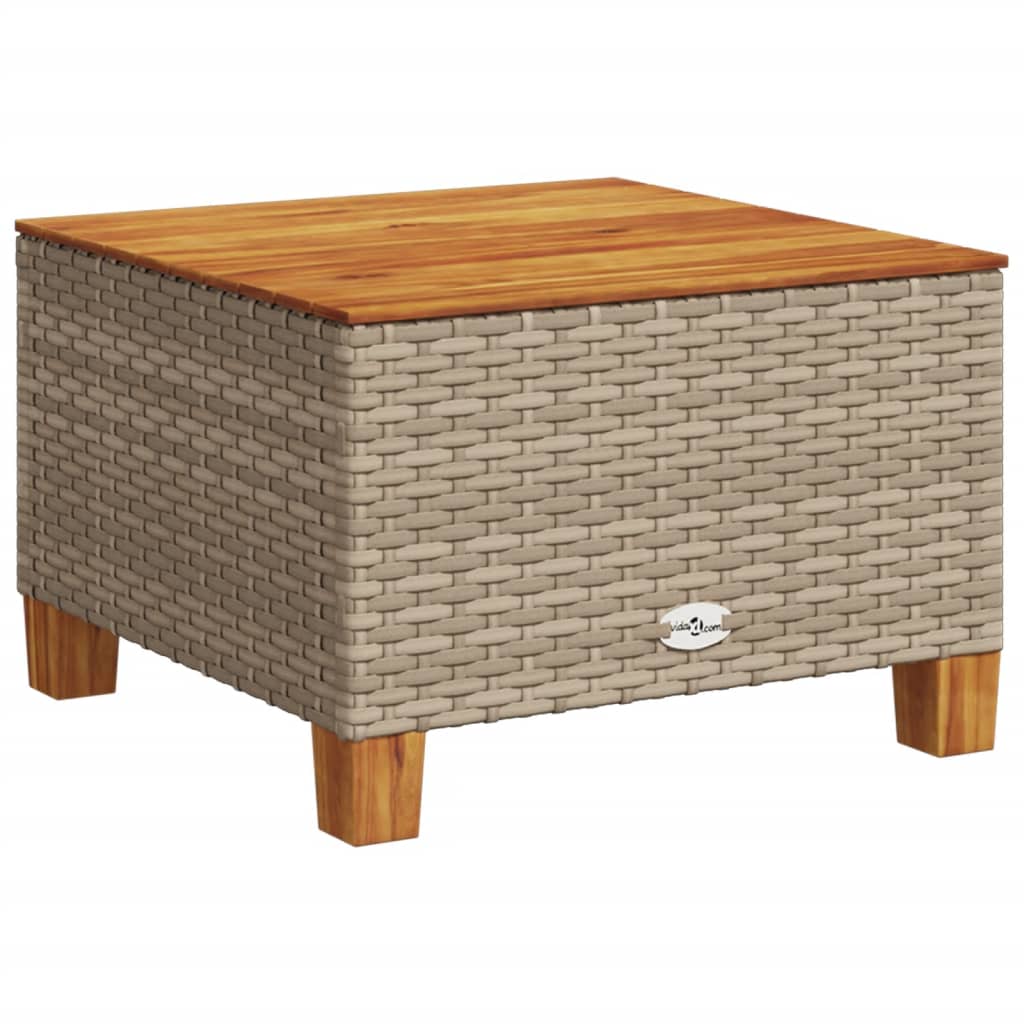 Vrtni stol bež 55 x 55 x 36 cm od poliratana i bagremovog drva
