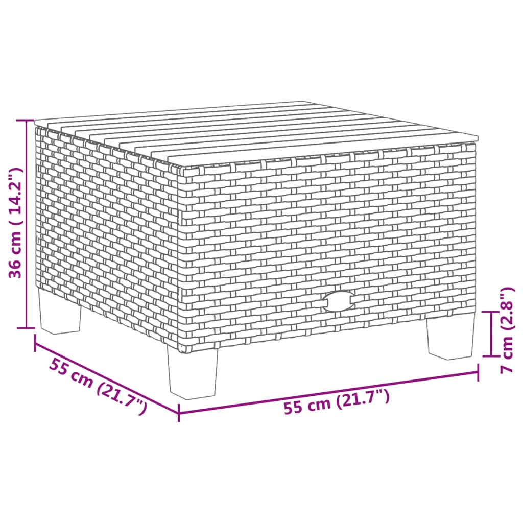 Vrtni stol bež 55 x 55 x 36 cm od poliratana i bagremovog drva