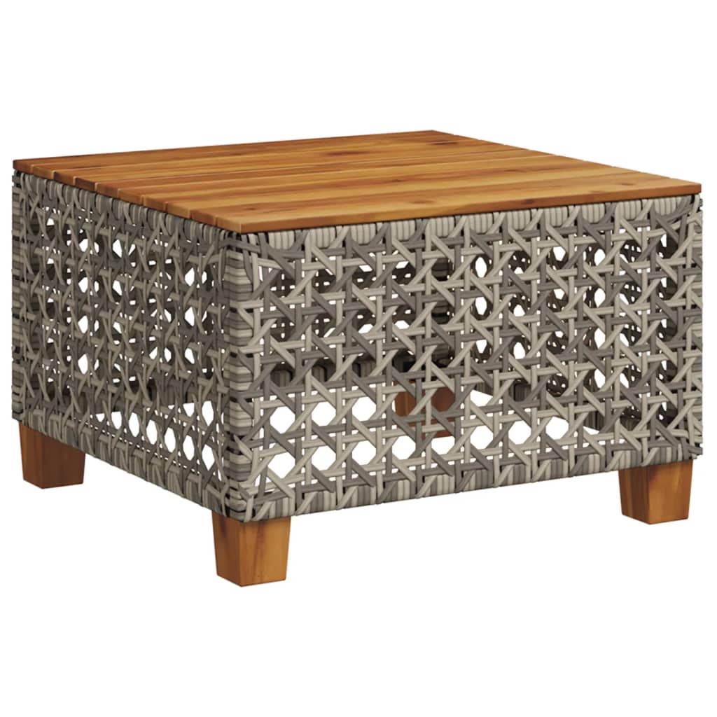 Vrtni stol sivi 55 x 55 x 36 cm od poliratana i bagremovog drva