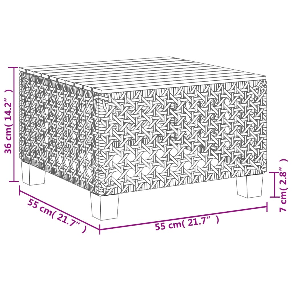 Vrtni stol bež 55 x 55 x 36 cm od poliratana i bagremovog drva