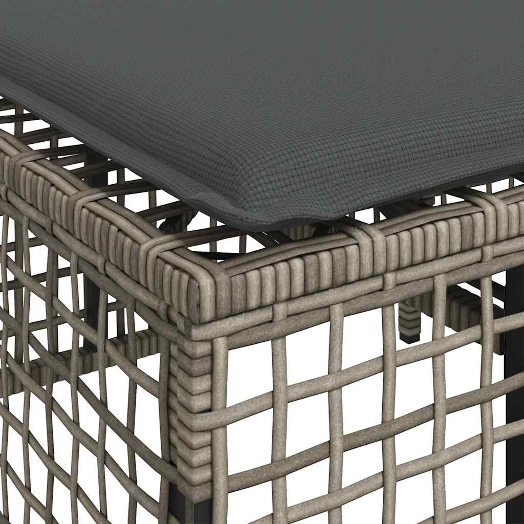 3-dijelni set kutne vrtnih sofa s jastucima sivi od poliratana