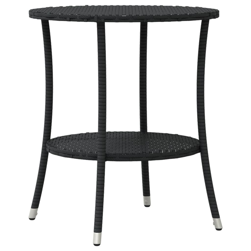 3-dijelni bistro set s jastucima crni od poliratana