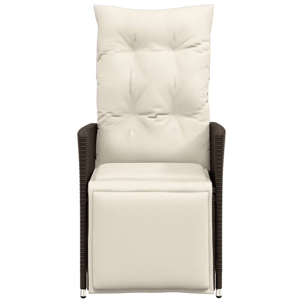 Vrtni naslonjači s jastucima 2 kom smeđi od poliratana