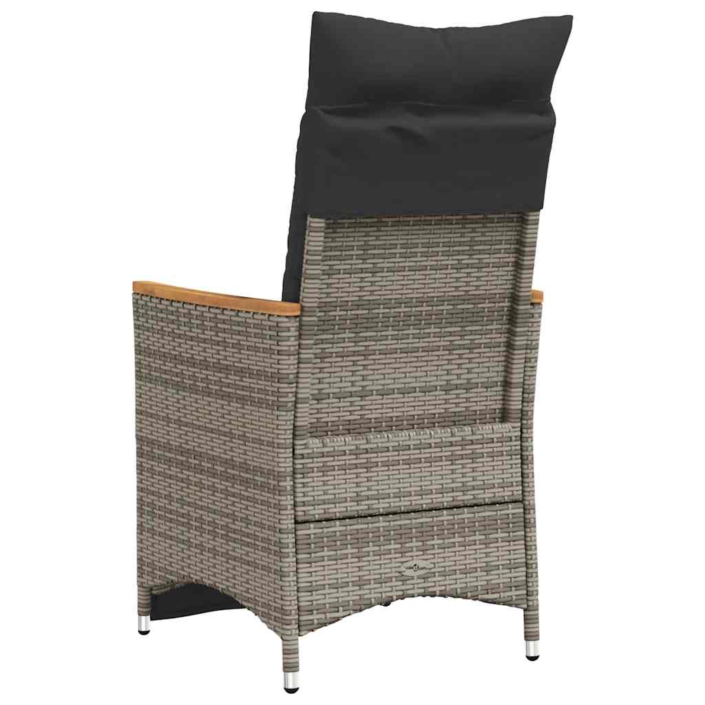 Vrtni naslonjači s jastucima 2 kom sivi od poliratana