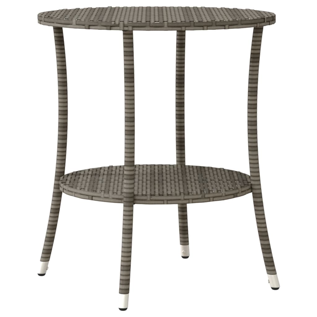 3-dijelni bistro set od poliratana s jastucima sivi