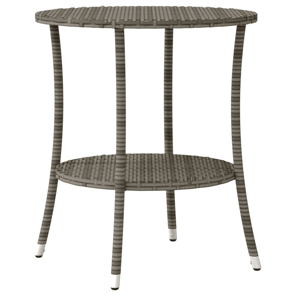 3-dijelni bistro set od poliratana s jastucima sivi