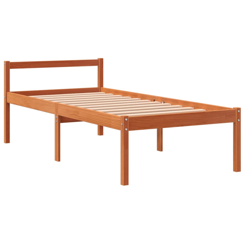 Krevet za starije osobe voštano smeđi 75 x 190 cm od borovine