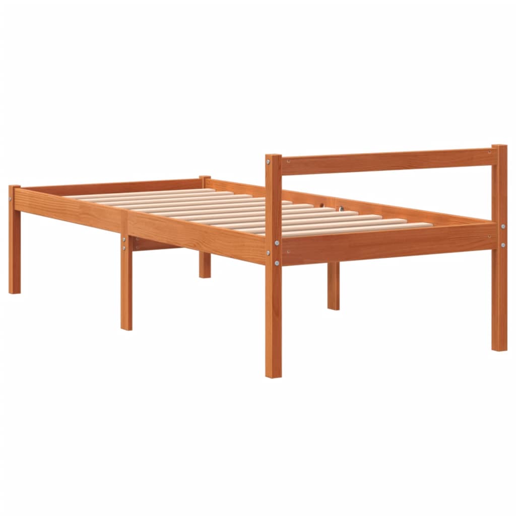 Krevet za starije osobe voštano smeđi 90 x 200 cm od borovine