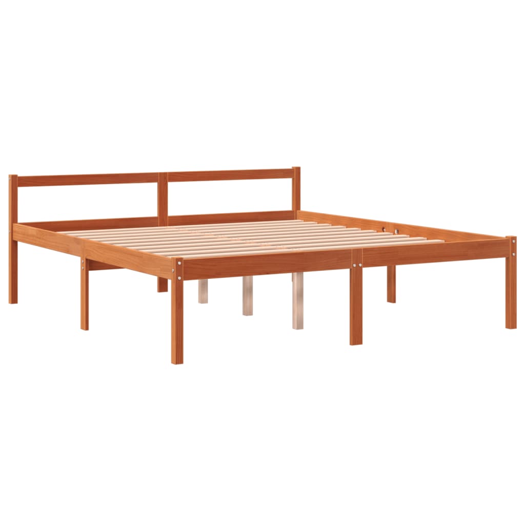 Krevet za starije osobe voštano smeđi 150 x 200 cm od borovine
