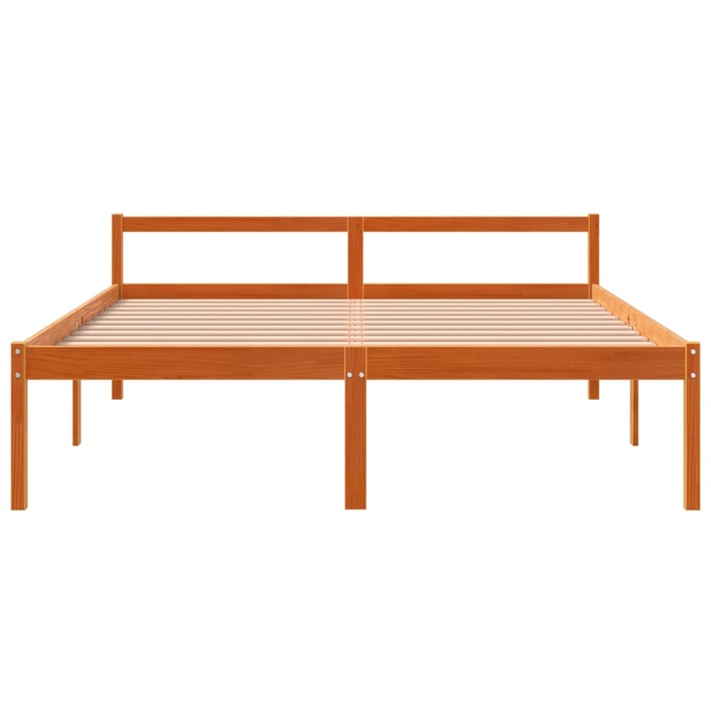 Krevet za starije osobe voštano smeđi 150 x 200 cm od borovine