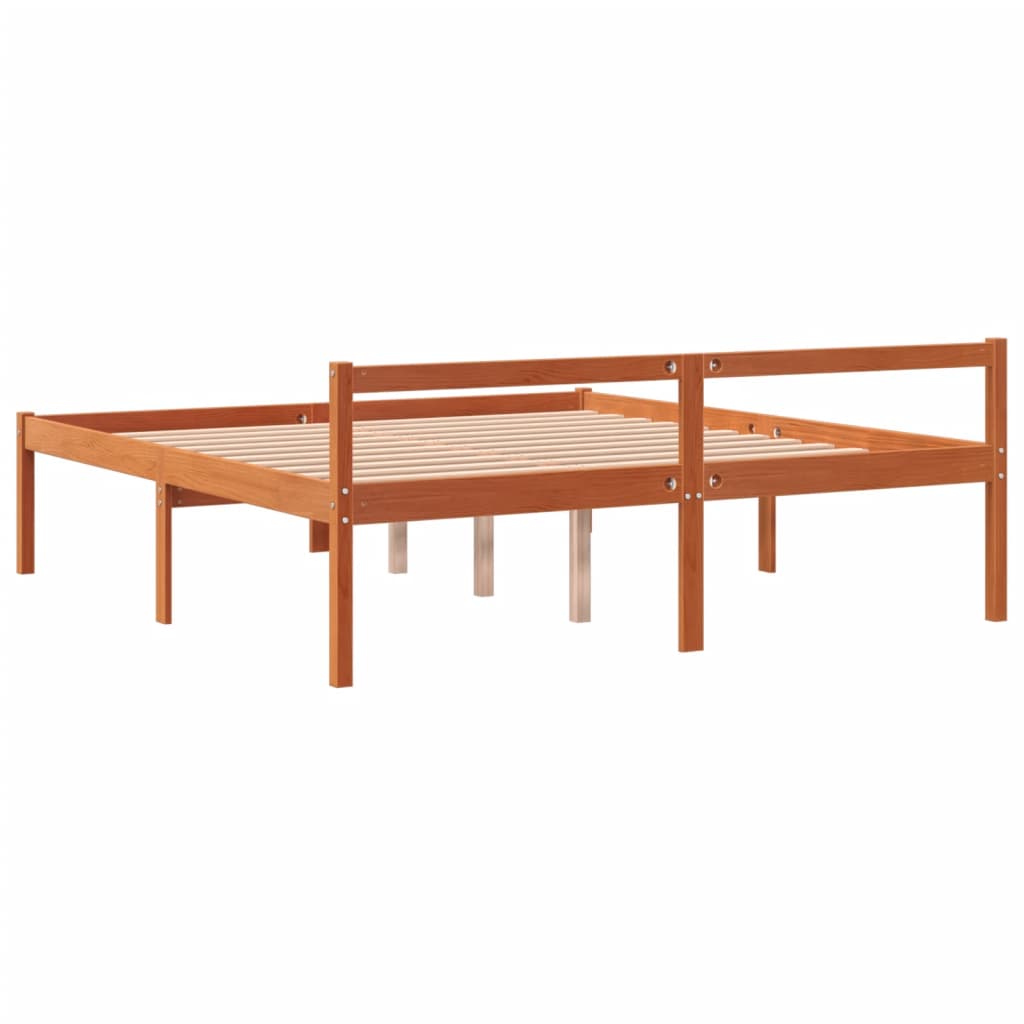 Krevet za starije osobe voštano smeđi 150 x 200 cm od borovine