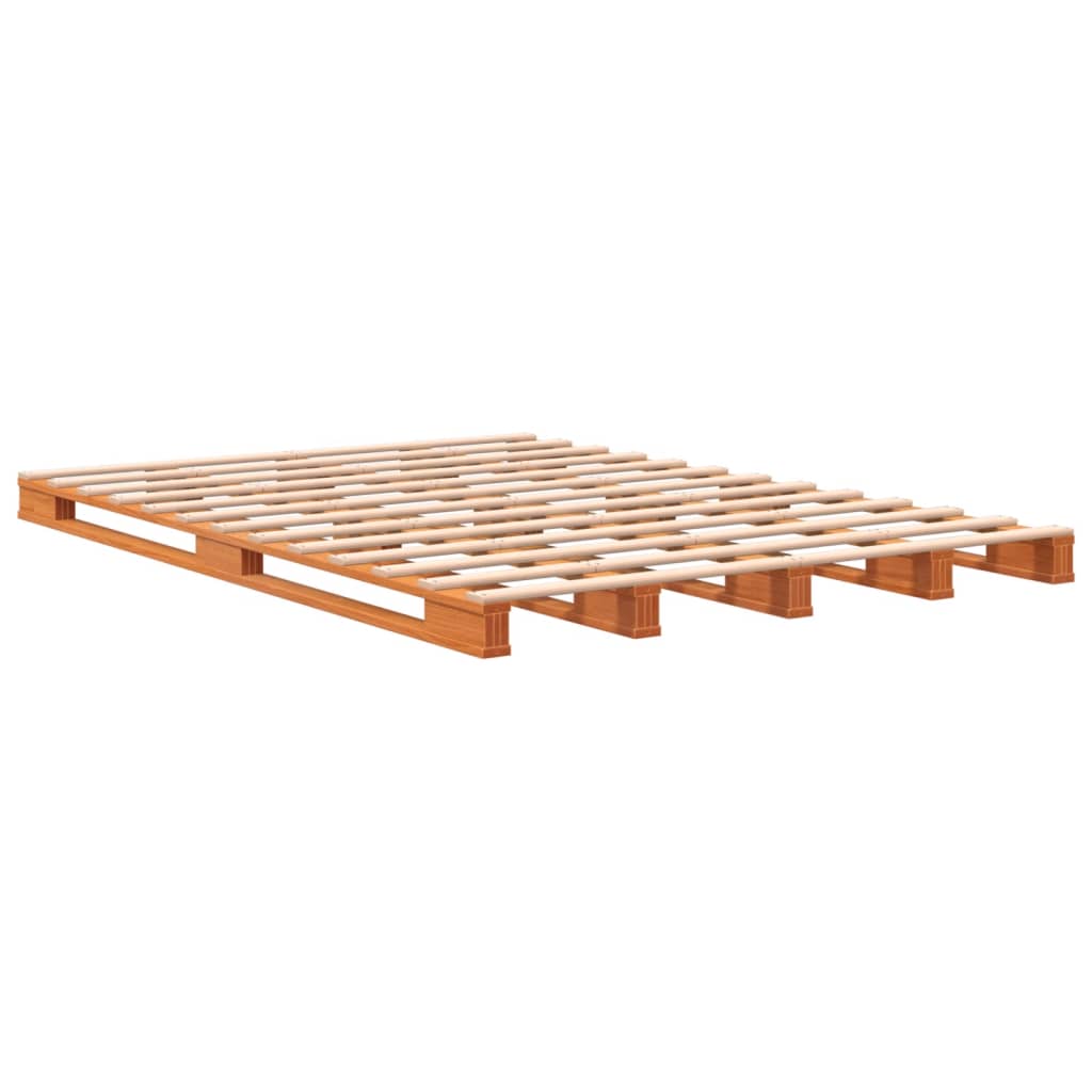 Krevet od paleta voštano smeđi 140x200 cm od masivne borovine