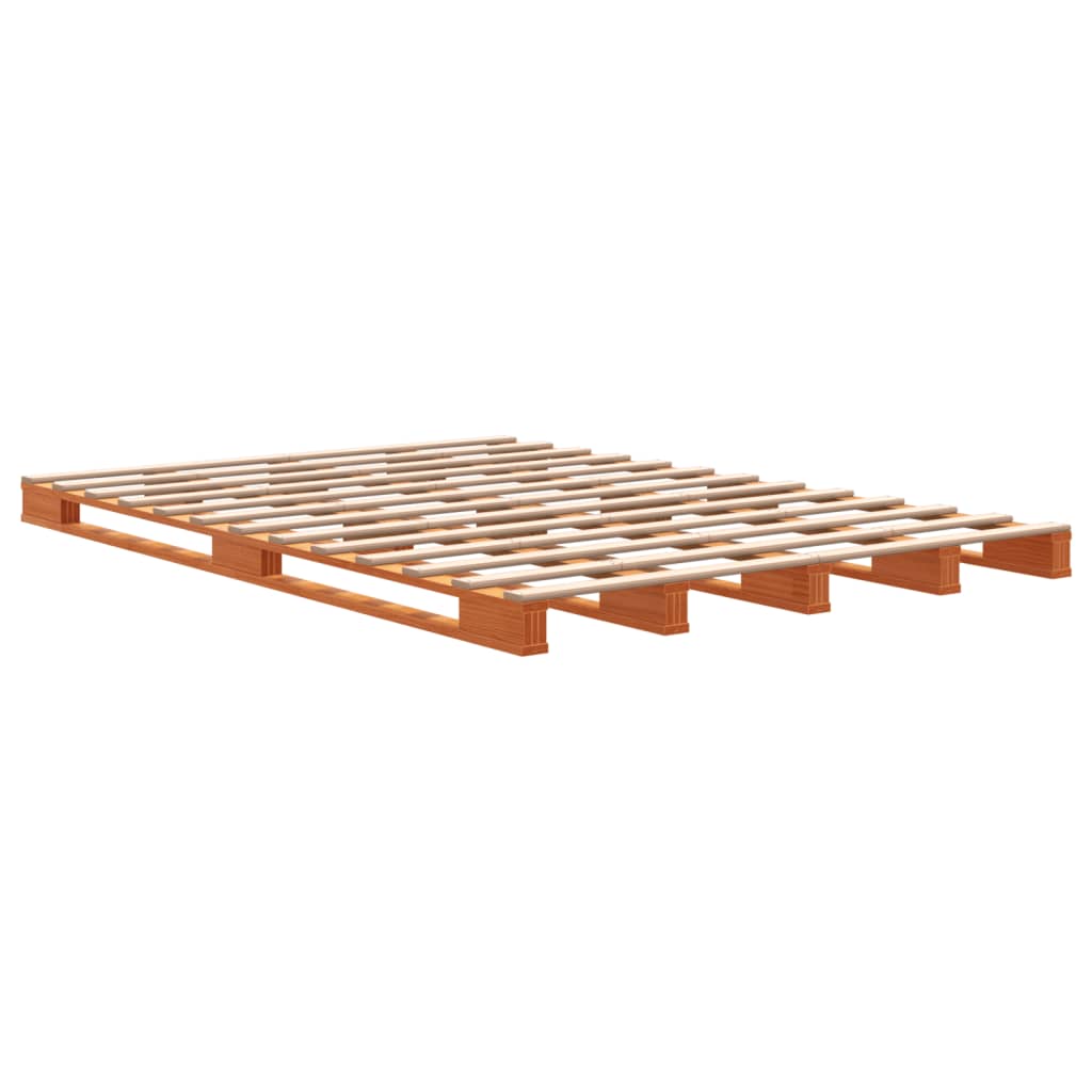 Krevet od paleta voštano smeđi 140x200 cm od masivne borovine