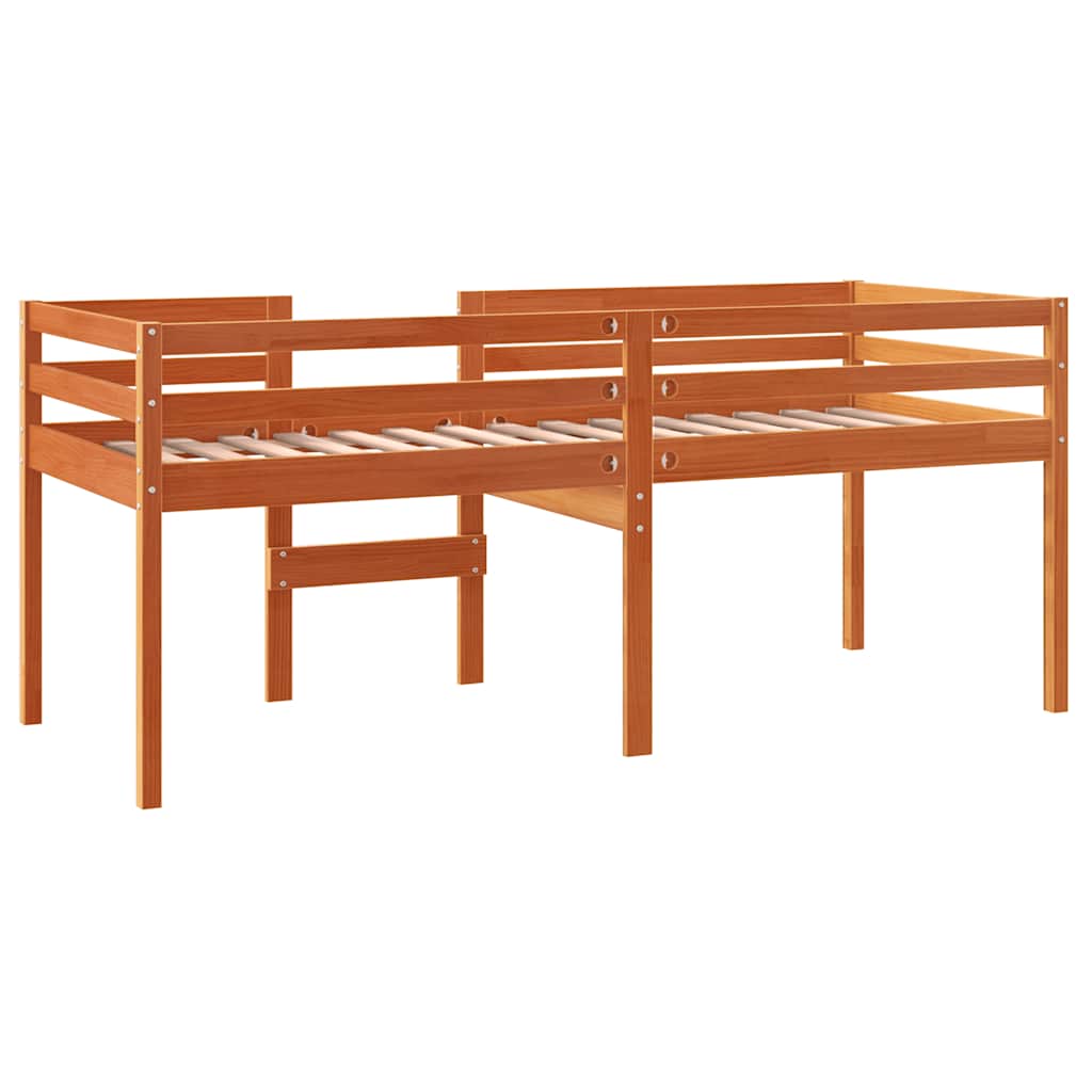 Visoki krevet voštano smeđi 80x200 cm od masivne borovine