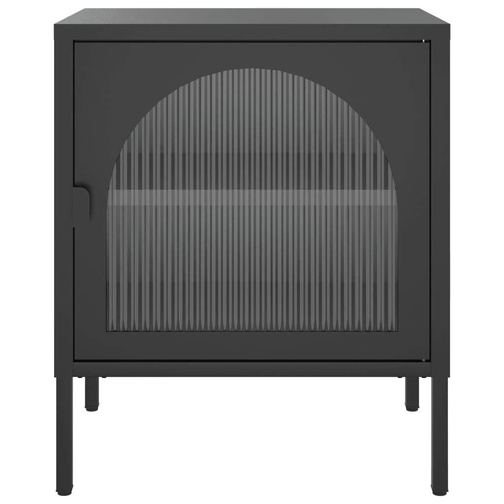 Noćni ormarići 2 kom crni 50 x 35 x 60 cm od stakla i čelika