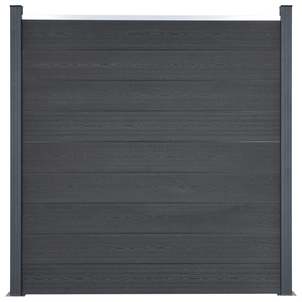 Set panela za ogradu sivi 180 x 186 cm WPC