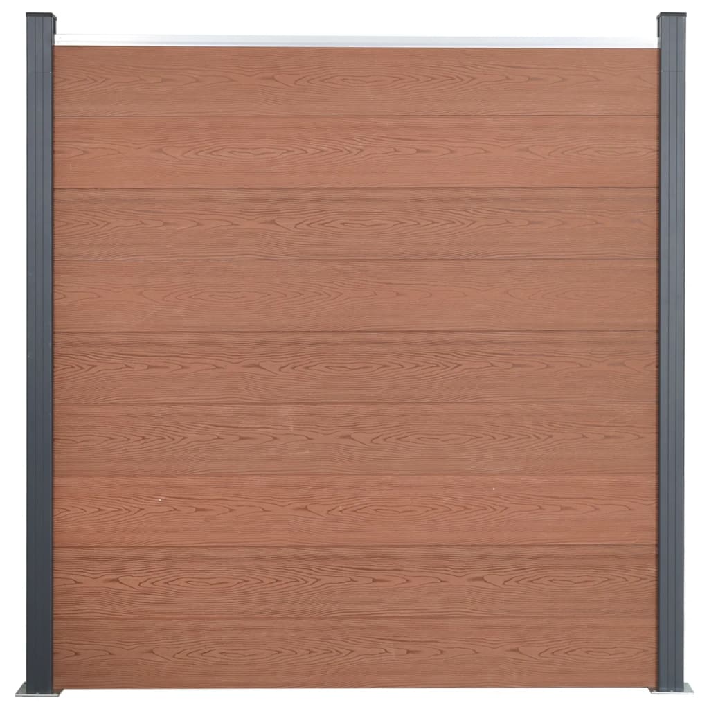 Set panela za ogradu smeđi 353x186 cm WPC