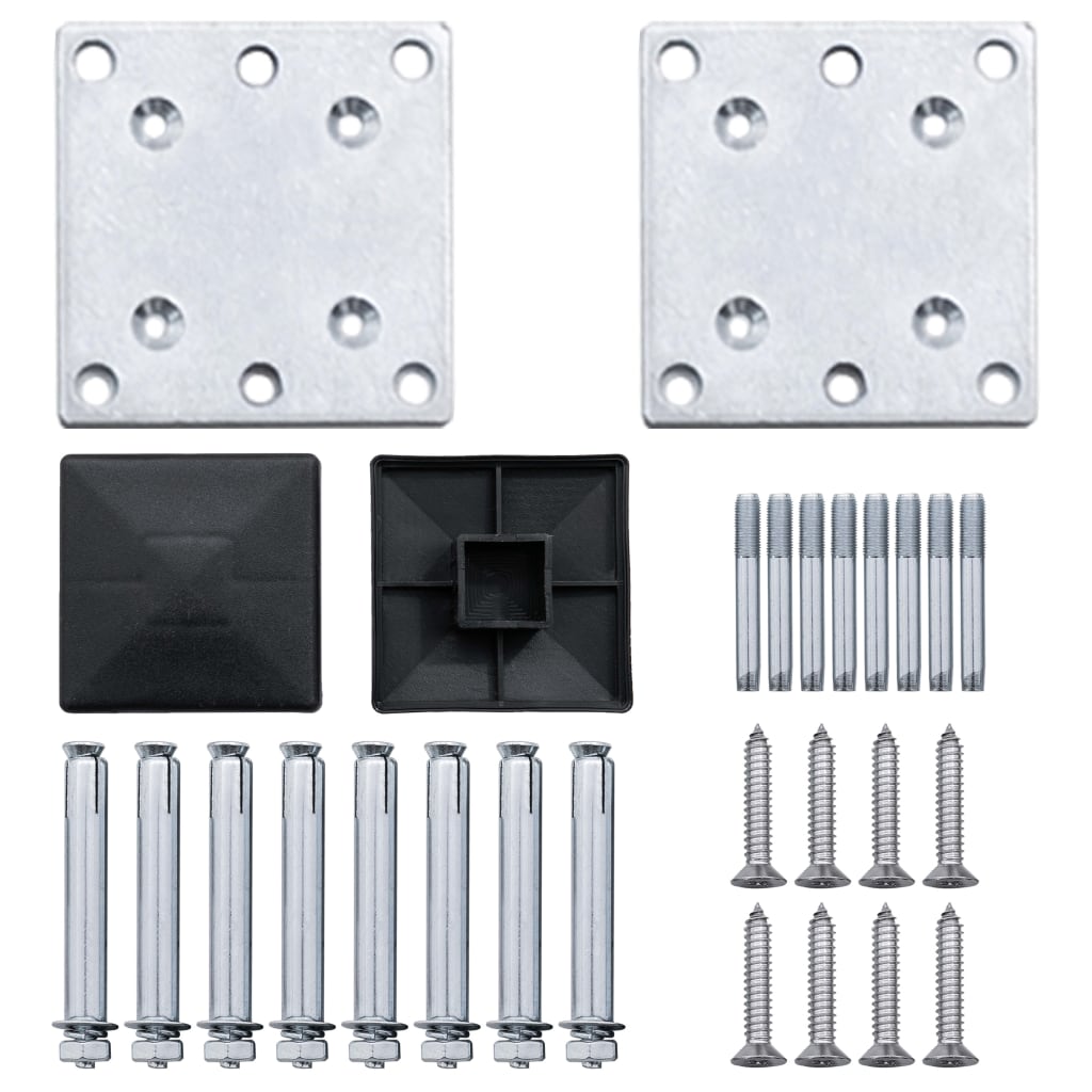 Set panela za ogradu sivi 353x186 cm WPC