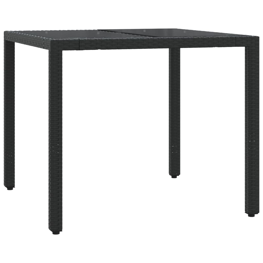 3-dijelni bistro set s jastucima crni od poliratana