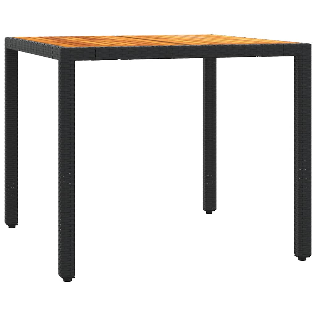 3-dijelni bistro set s jastucima crni od poliratana