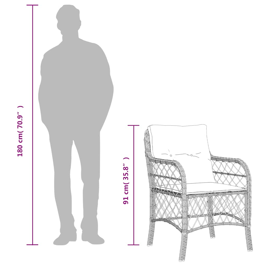 9-dijelni vrtni blagovaonski set od poliratana s jastucima sivi
