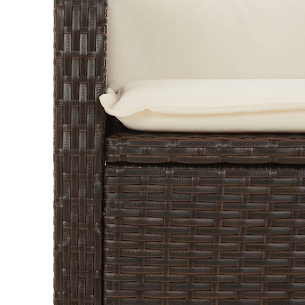 3-dijelni vrtni blagovaonski set s jastucima poliratan smeđi