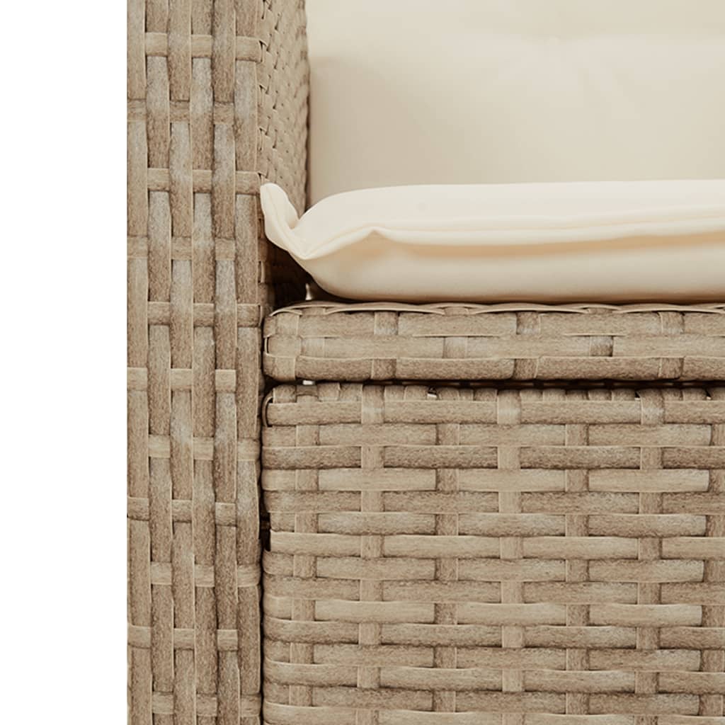 3-dijelni vrtni blagovaonski set od poliratana s jastucima bež