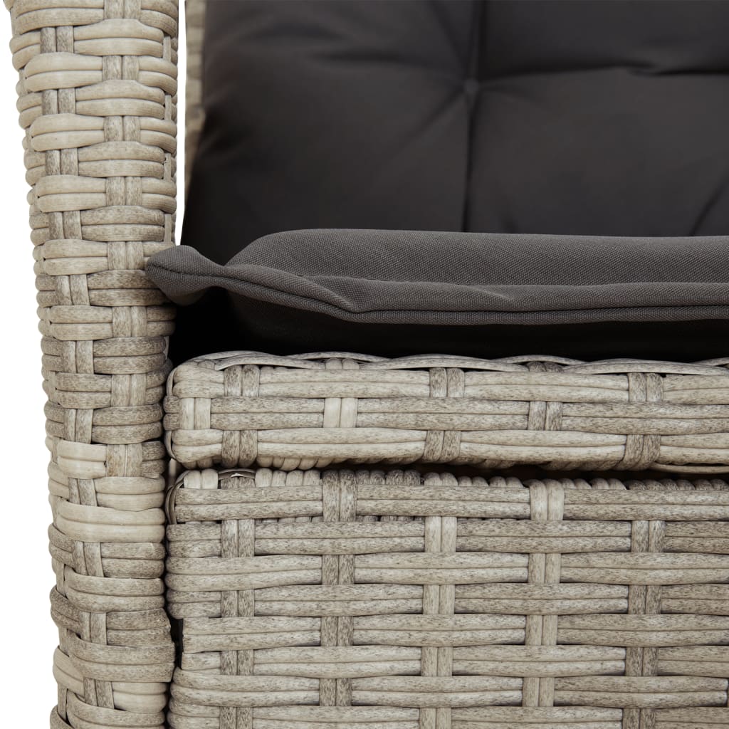 7-dijelni vrtni blagovaonski set od poliratana s jastucima sivi